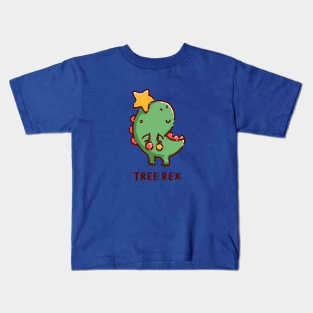 T-rex is a Christmas tree rex Kids T-Shirt by Tinyarts